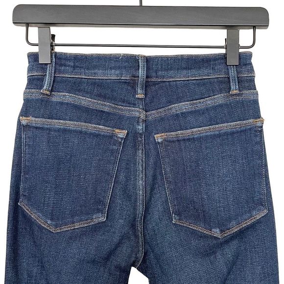 FRAME Le High Rise Skinny Jean Stretch Samira Dark Blue 27 - Picture 4 of 9